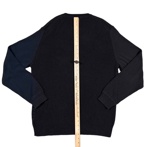 CALVIN KLEIN Sweater Men's Long Sleeve Crew Neck Striped Knit Pullover Blue Lg - Picture 7 of 10